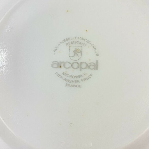 Arcopal France Linette 4 Dinner Plates White Peach Flowers Gray Stems 10.75" - Picture 10 of 10